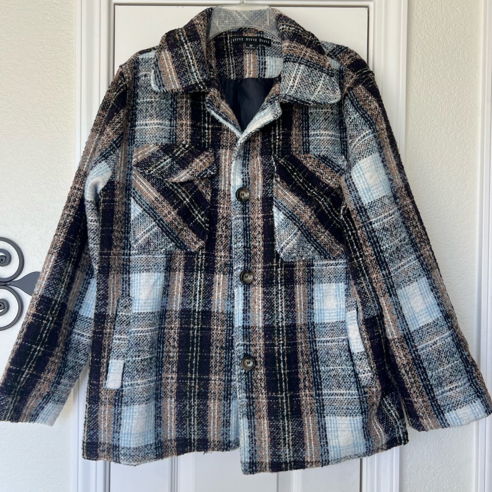Plaid Button-Up Jacket